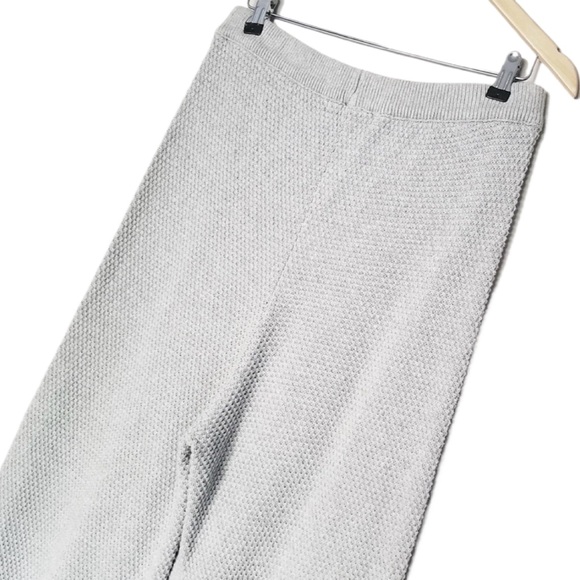 FREE PEOPLE Hailee Waffle Knit Wide Leg Relaxed Pull On Pants in Light Grey sz S - Picture 9 of 13